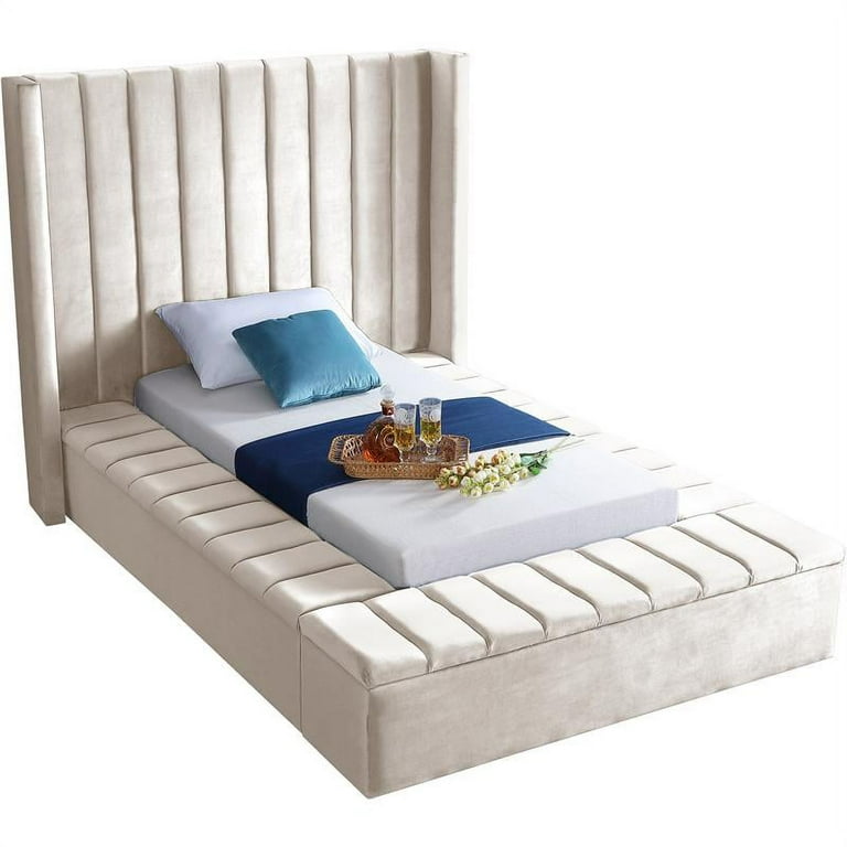 Meridian Furniture Kiki Velvet Twin Bed Meridian Furniture Kiki Velvet Twin Bed