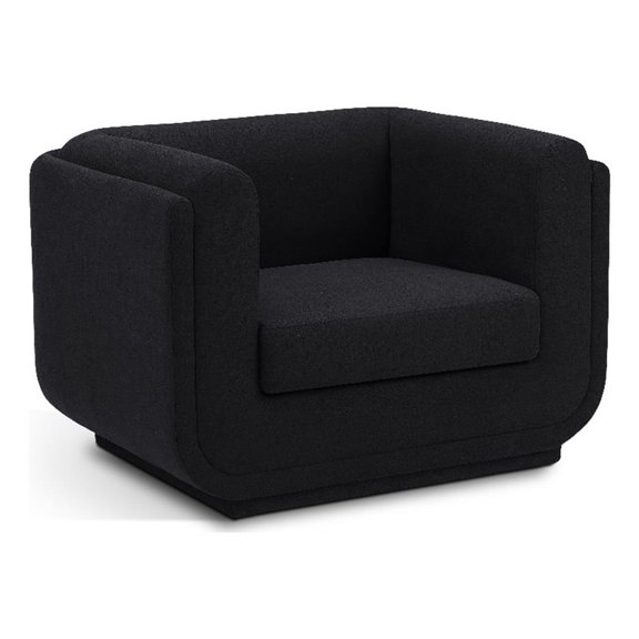 Meridian Furniture Kimora Black Linen Textured Fabric Chair