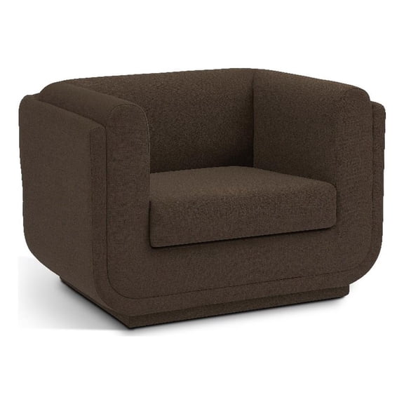 Meridian Furniture Kimora Brown Linen Textured Fabric Chair