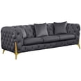thumbnail image 1 of Meridian Furniture Kingdom Grey Velvet Sofa, 1 of 11