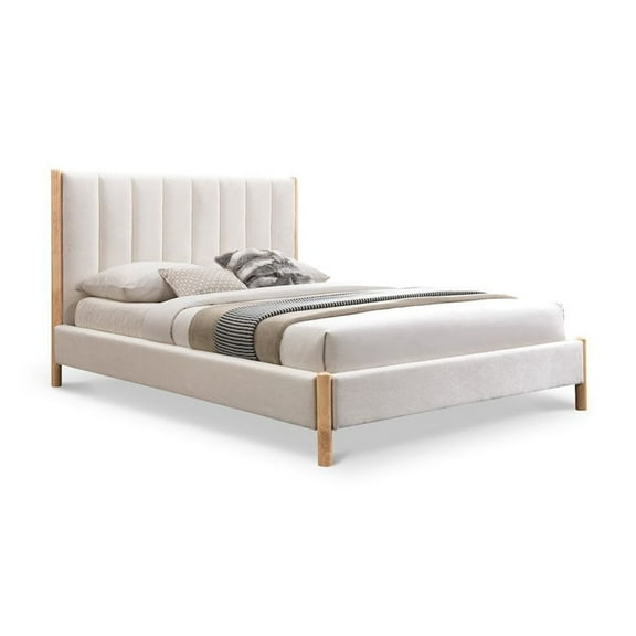 Meridian Furniture Kona Cream Fabric Queen Bed