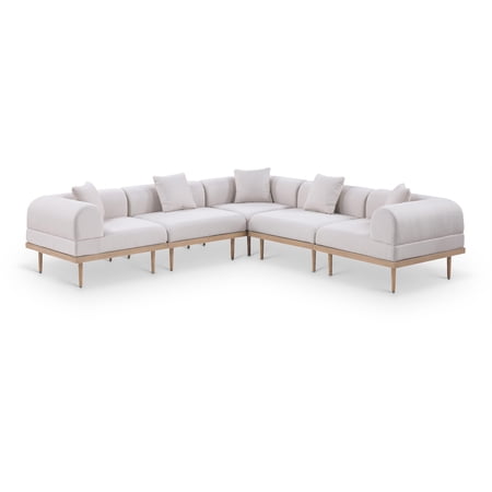 Meridian Furniture 106.5" Beige Laguna Olefin 5pc. Patio Modular Sectional