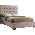 thumbnail image 1 of Meridian Furniture Lana Solid Wood and Velvet King Bed in Pink, 1 of 4