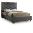 thumbnail image 1 of Meridian Furniture Lana Solid Wood and Velvet Queen Bed in Gray, 1 of 4