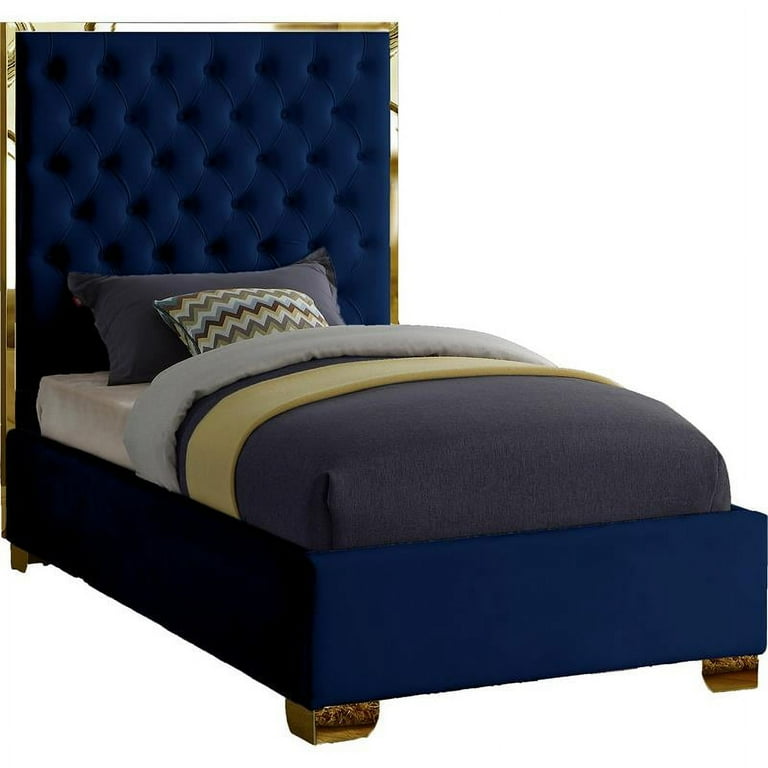 Meridian Furniture Lana Velvet Twin Bed Meridian Furniture Lana Velvet Twin Bed