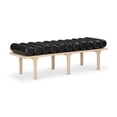 thumbnail image 1 of Meridian Furniture Landon Black Vegan Leather Bench, 1 of 9
