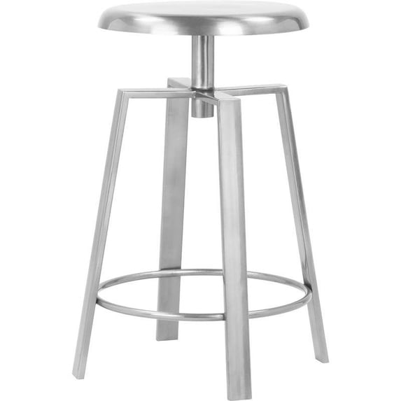 Meridian Furniture Lang Silver Iron Counter and Bar Stool