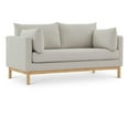 thumbnail image 1 of Meridian Furniture Langham Beige Linen Textured Fabric Loveseat, 1 of 15