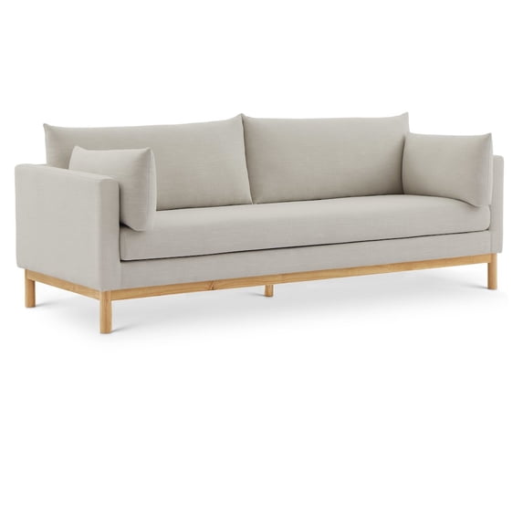 Meridian Furniture Langham Beige Linen Textured Fabric Sofa
