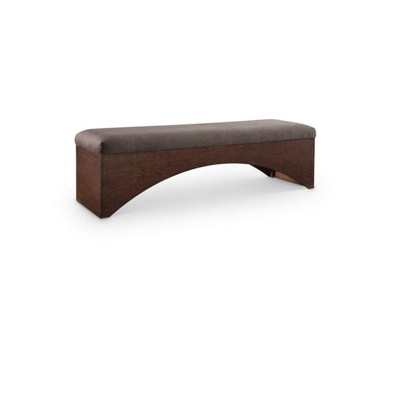 Meridian Furniture Lawson Brown Velour Fur Fabric Bench