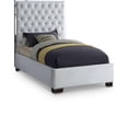 thumbnail image 1 of Meridian Furniture Lexi Solid Wood and Velvet Twin Bed in White, 1 of 3