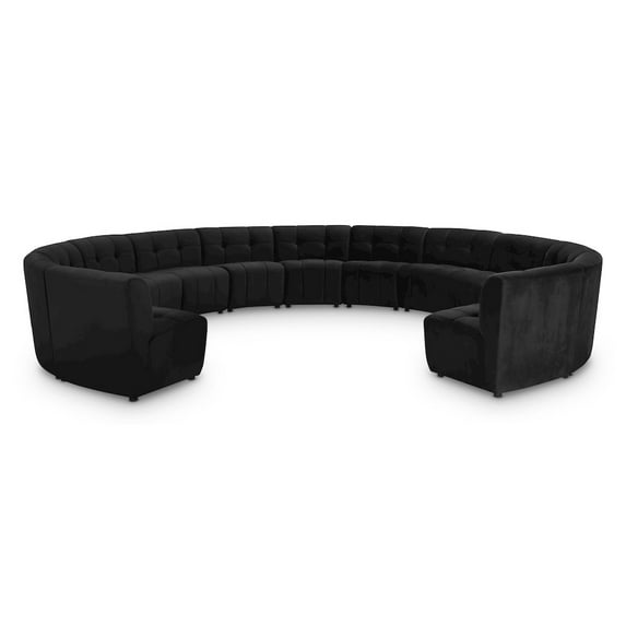 Meridian Furniture Limitless Black Velvet Modular 13 Piece Sectional