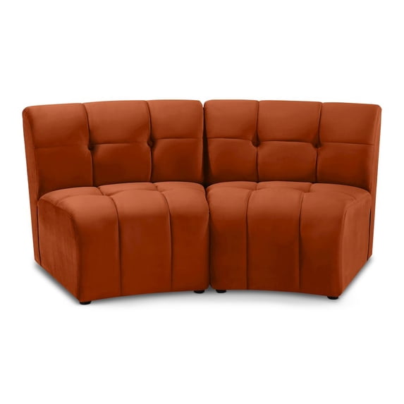Meridian Furniture Limitless Cognac Velvet Modular Loveseat