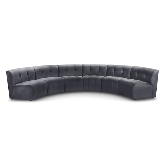 Meridian Furniture Limitless Gray Velvet Modular 6 Piece Sectional