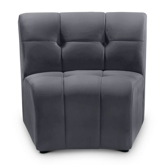 Meridian Furniture Limitless Gray Velvet Modular Chair