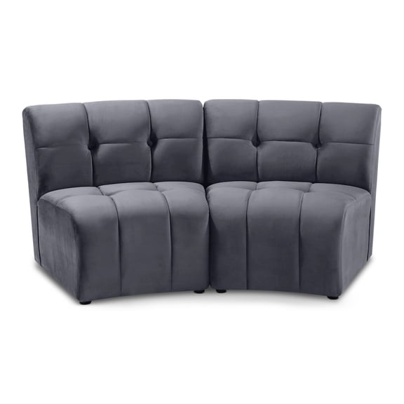 Meridian Furniture Limitless Gray Velvet Modular Loveseat