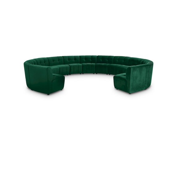 Meridian Furniture Limitless Green Velvet Modular 13 Piece Sectional