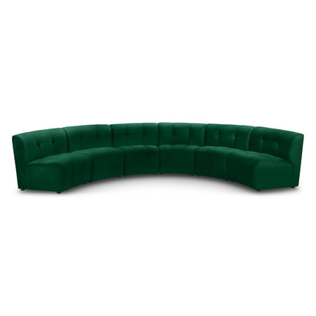Meridian Furniture Limitless Green Velvet Modular 6 Piece Sectional