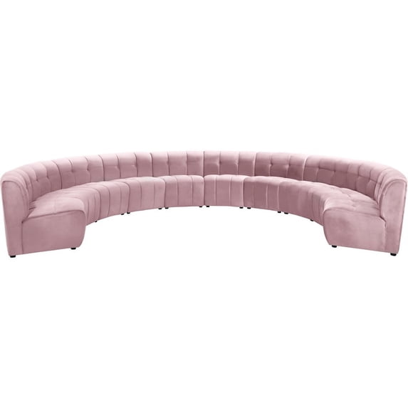 Meridian Furniture Limitless Pink Velvet Modular 10 Piece Sectional