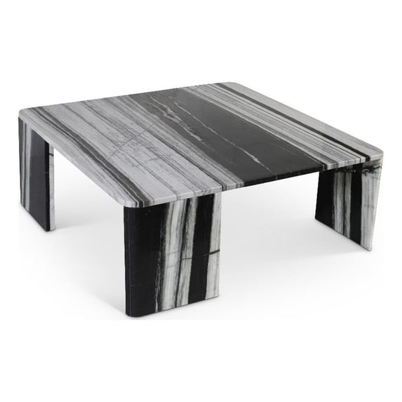 Meridian Furniture Livorno Panda Genuine Marble Coffee Table