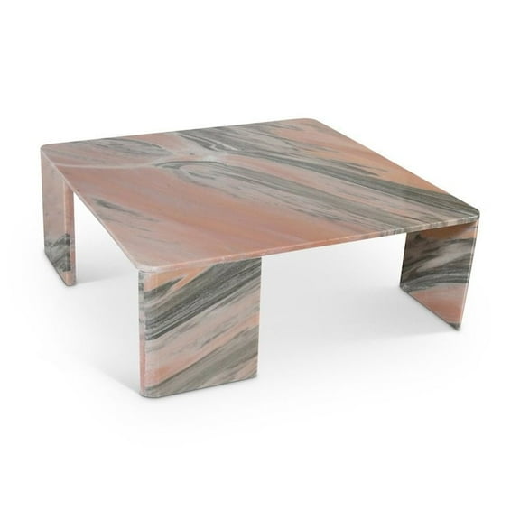 Meridian Furniture Livorno Pink Genuine Marble Coffee Table