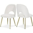 thumbnail image 1 of Meridian Furniture Logan Cream Velvet Dining Chair (Set of 2), 1 of 10