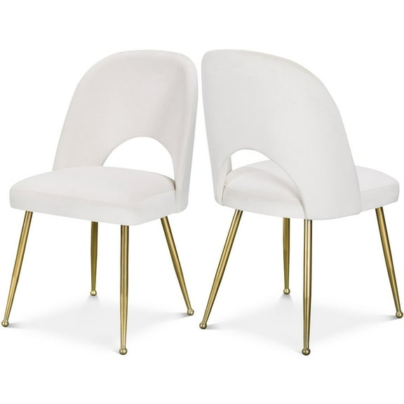 Meridian Furniture Logan Cream Velvet Dining Chair (Set of 2)
