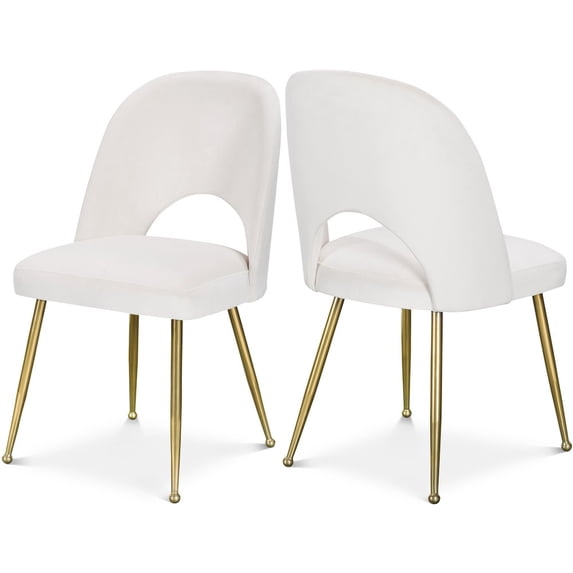 Meridian Furniture Logan Cream Velvet Dining Chair (Set of 2)