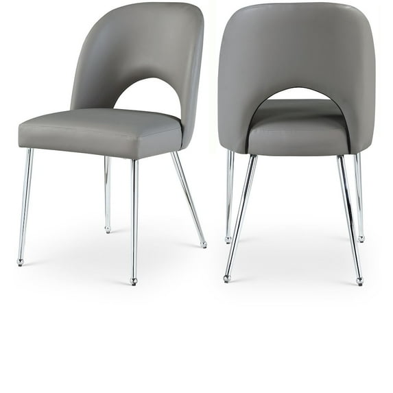 Meridian Furniture Logan Grey Vegan Leather Dining Chair