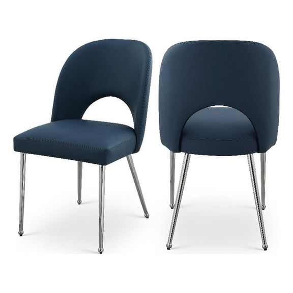 Meridian Furniture Logan Navy Vegan Leather Dining Chair