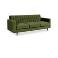 thumbnail image 1 of Meridian Furniture Lola Contemporary Velvet Sofa in Olive, 1 of 5