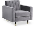 thumbnail image 1 of Meridian Furniture Lola Velvet Accent Chair in Gray, 1 of 5