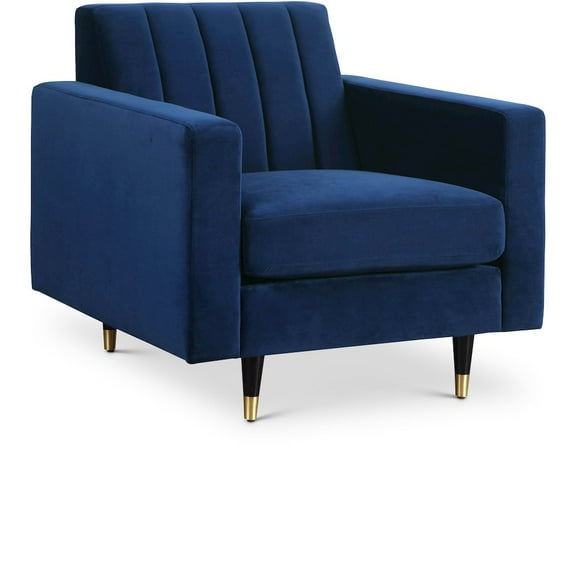 Meridian Furniture Lola Velvet Accent Chair in Navy