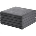 thumbnail image 1 of Meridian Furniture Lorenzo Grey Velvet Ottoman, 1 of 9