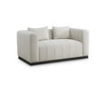 thumbnail image 1 of Meridian Furniture Lucia Beige Linen Textured Fabric Loveseat, 1 of 8