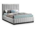 thumbnail image 1 of Meridian Furniture Lucia Grey Linen Textured Fabric Full Bed, 1 of 12