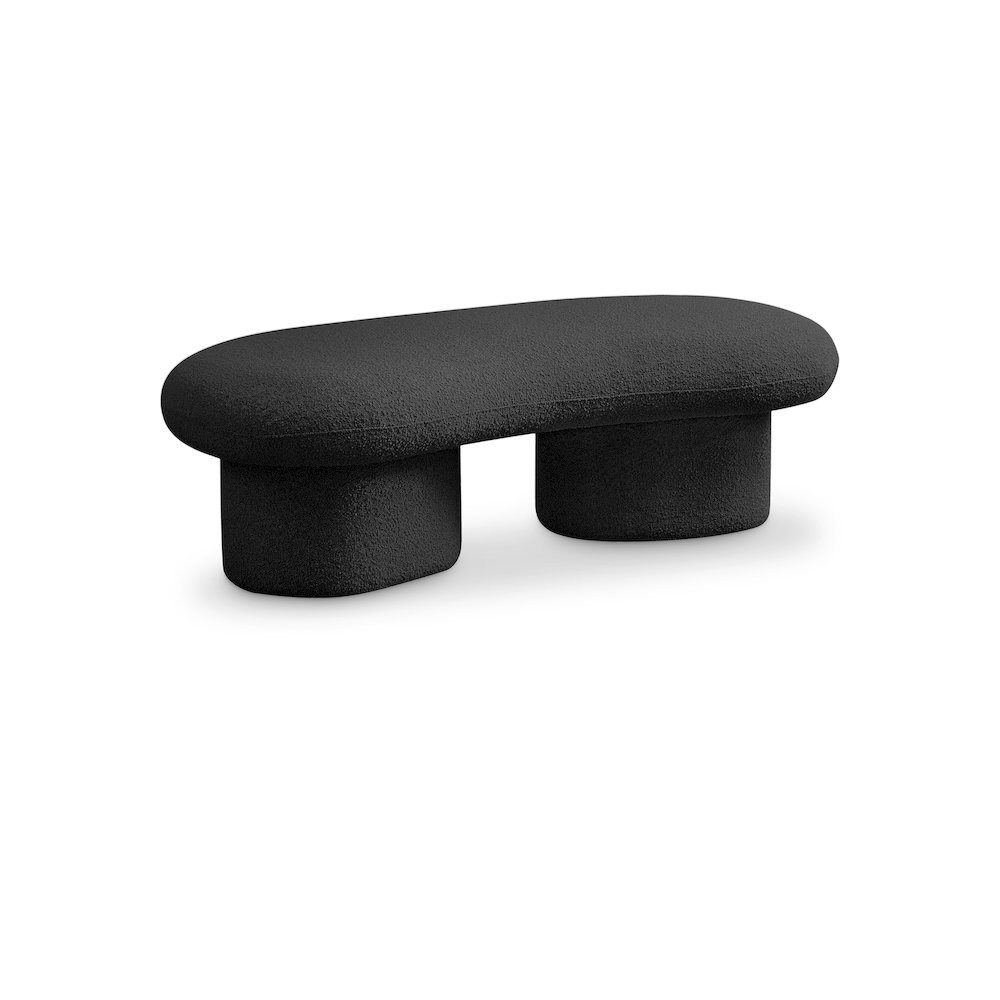 Meridian Furniture Luka Black Boucle Fabric Bench - Walmart.com