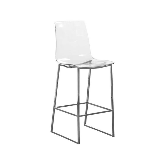 Meridian Furniture Lumen Chrome Metal/Lucite Polycarbonate Stool