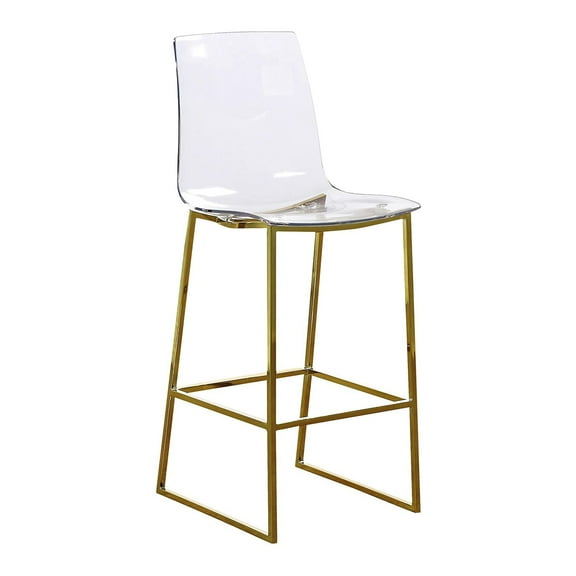 Meridian Furniture Lumen Modern Contemporary Acrylic Counter Stool, Gold