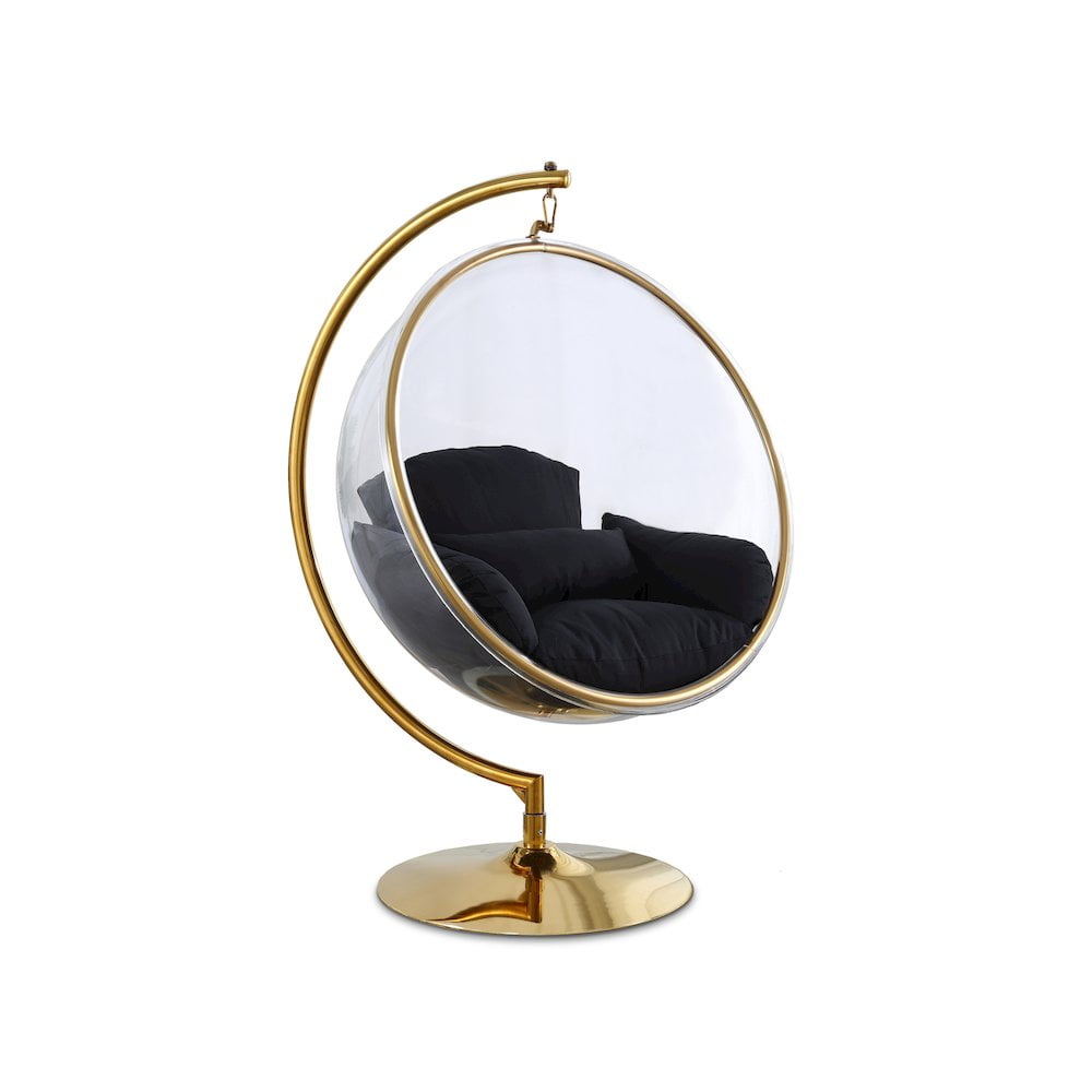 Meridian Furniture Luna Acrylic Swing Bubble Accent Chair - Chrome Meridian Furniture Luna Acrylic Swing Bubble Accent Chair - Chrome