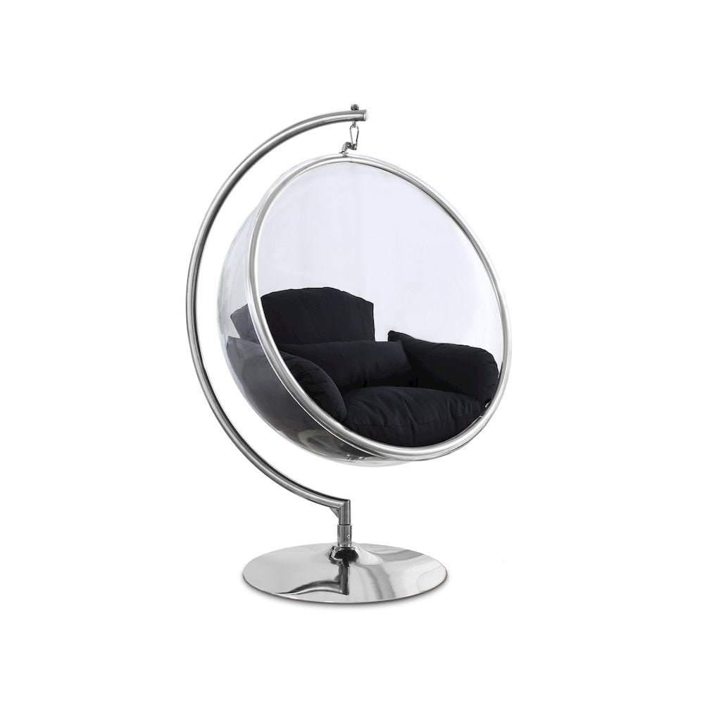Meridian Furniture Luna Acrylic Swing Bubble Accent Chair - Chrome Meridian Furniture Luna Acrylic Swing Bubble Accent Chair - Chrome