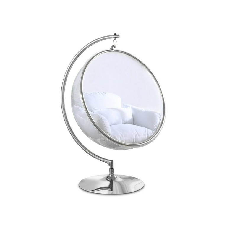 Meridian Furniture Luna Acrylic Swing Bubble Accent Chair - Chrome