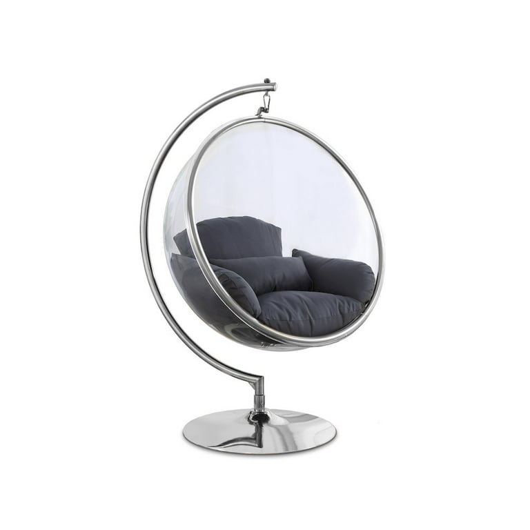 Meridian Furniture Luna Acrylic Swing Bubble Accent Chair - Chrome