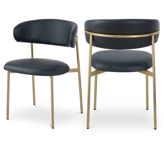 Meridian Furniture Lupita Black Vegan Leather Dining Chair (Set of 2)