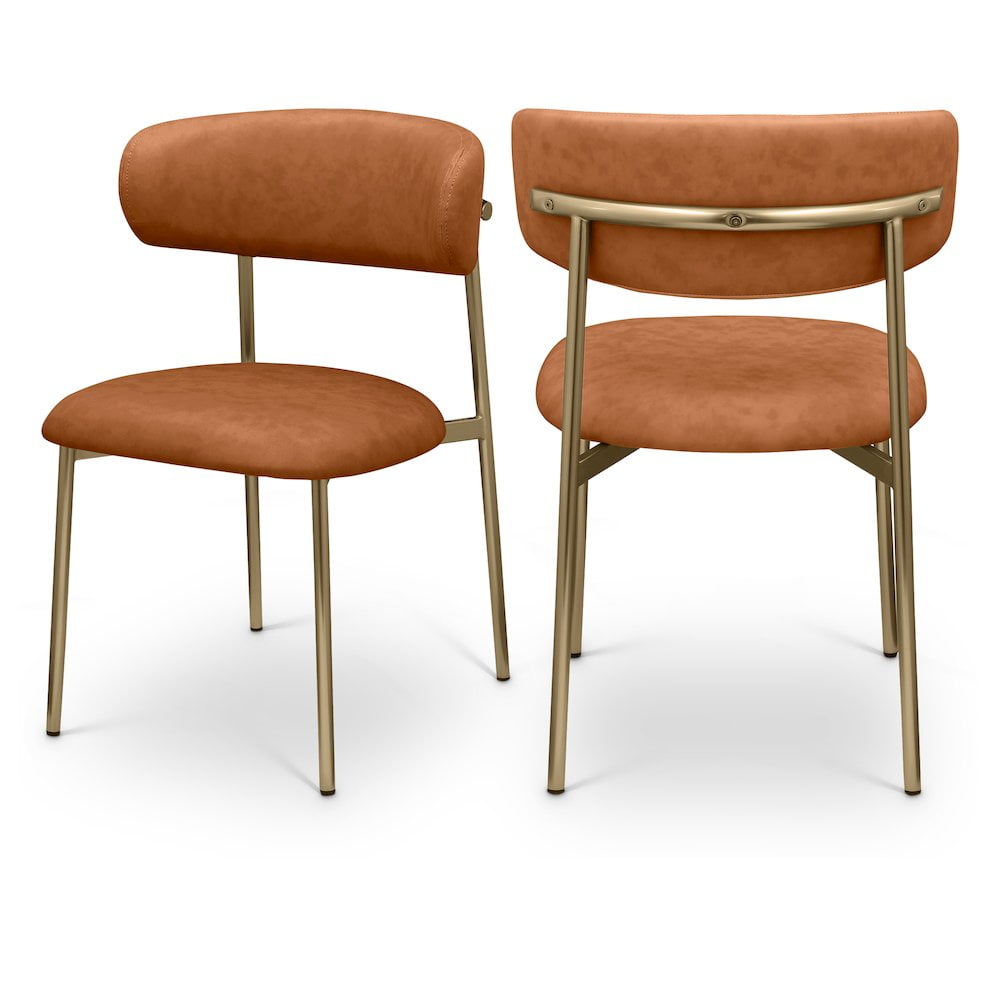 Meridian Furniture Lupita Cognac Vegan Leather Dining Chair (Set