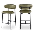 thumbnail image 1 of Meridian Furniture Lupita Olive Vegan Leather Counter Stool (Set of 2), 1 of 21