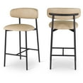 thumbnail image 1 of Meridian Furniture Lupita Tan Vegan Leather Counter Stool (Set of 2), 1 of 8