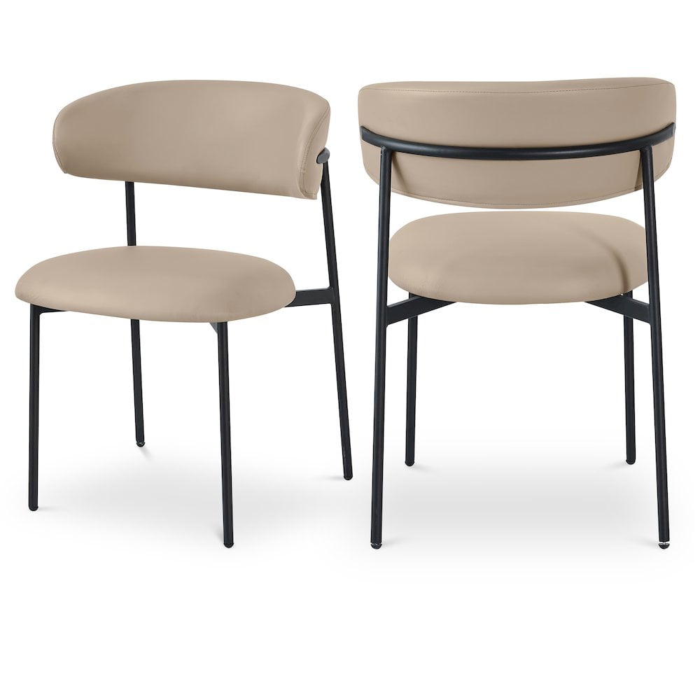 Meridian Furniture Lupita Taupe Vegan Leather Dining Chair (Set of 2)