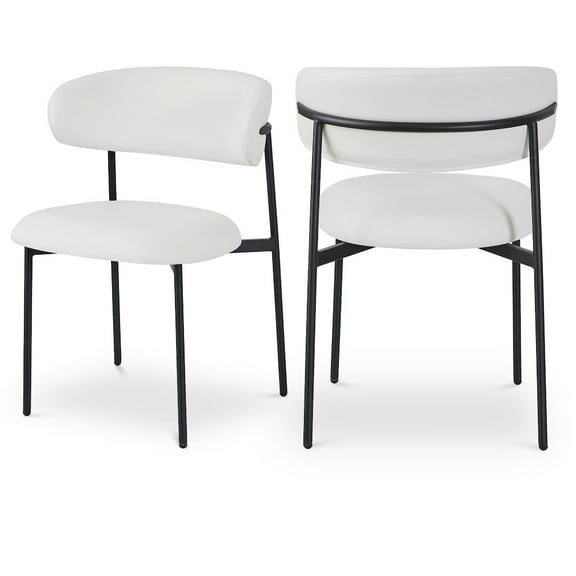 Meridian Furniture Lupita Off White Vegan Leather Dining Chair (Set of 2)