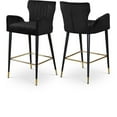 thumbnail image 1 of Meridian Furniture Luxe 28"H Velvet Counter Stool in Black (Set of 2), 1 of 5
